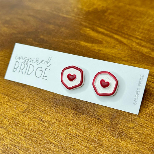 Wax Seal Heart Stud