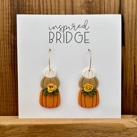 Floral Pumpkin Stack